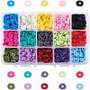 15 Colors Handmade Polymer Clay Beads CLAY-JP0001-02-6mm-1