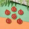 Golden Plated Alloy Enamel Charms X-ENAM-S118-03U-5