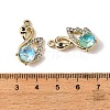 UV Plating Alloy Glass Pendants FIND-K032-29G-3