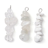 Gradient Color Natural Quartz Crystal & Natural Howlite & White Moonstone Chip Beaded Pendants PALLOY-JF02791-01-1