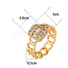 Brass Micro Pave Clear Cubic Zirconia Finger Rings FS-WGF0A01-06-3