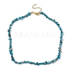 Natural Apatite Chip Beaded Necklace NJEW-JN04616-15-4