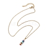 Natural & Synthetic Mixed Gemstone Disc Pendant Necklaces NJEW-JN04623-02-4