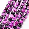 Natural Fire Crackle Agate Bead Strands G-K166-06F-8mm-07-1