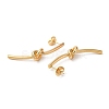 Rack Plating Brass Knot Dangle Stud Earrings EJEW-R151-05G-2