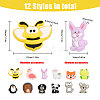 12Pcs 12 Style Silicone Focal Beads SIL-CA0002-09-2