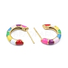 Enamel C-shape Stud Earrings EJEW-N052-05D-3