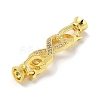 Rack Plating Brass Micro Pave Cubic Zirconia Fold Over Clasps KK-K377-12G-2