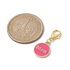 Mother's Day Heart/Flat Round with Word Mom Alloy Enamel Pendant Decorations HJEW-JM01508-3