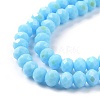 Electroplate Opaque Solid Color Glass Beads Strands X1-EGLA-A034-P8mm-L11-3