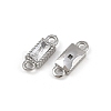 304 Stainless Steel Pave Clear Cubic Zirconia Rectangle Links Connector Charms STAS-F322-13P-2