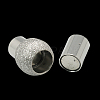 304 Stainless Steel Textured Magnetic Clasps with Glue-in Ends STAS-G008-1-3