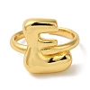 Initials Brass Open Cuff Ring for Women RJEW-N046-02E-G-2