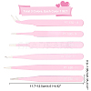 3Sets 3 Colors Stainless Steel Beading Tweezers Sets TOOL-DC0001-01-4