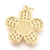 Brass Micro Pave Clear Cubic Zirconia Pendants KK-I683-05-3