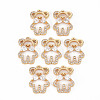 Rack Plating Brass Micro Pave Clear Cubic Zirconia Pendants KK-T060-09-RS-1