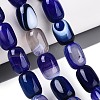 Dyed Natural Banded Agate Beads Strands G-T144-44C-1