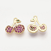 Brass Micro Pave Cubic Zirconia Charms ZIRC-K082-015A-2