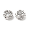 Brass Pave Clear Cubic Zirconia Spacer Beads X-KK-K333-31P-1