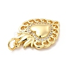 Rack Plating Brass Micro Pave Cubic Zirconia Pendants KK-K270-16G-3