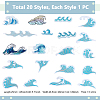 20Pcs Wave Theme Polyester Computerized Embroidery Patches PATC-GA0002-05-2