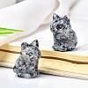 Natural Syenite Carved Healing Cat Figurines PW-WG98432-10-1