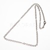 304 Stainless Steel Rolo Chain Necklaces NJEW-F201-03P-2