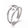 201 Stainless Steel Girl Shape Finger Ring RJEW-J051-20P-1