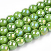 Electroplate Opaque Glass Beads Strands GLAA-T032-P6mm-AB06-1