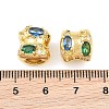Brass Micro Pave Colorful Cubic Zirconia European Beads CU-CBA7E9C-02G-3