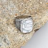 304 Stainless Steel with Natural Howlite Finger Rings FS-WG67565-62-1