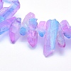 Electroplated Natural Quartz Crystal Beads Strands G-P368-06A-3