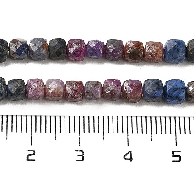 Natural Red Corundum/Ruby and Sapphire Beads Strands G-H042-A51-03-1