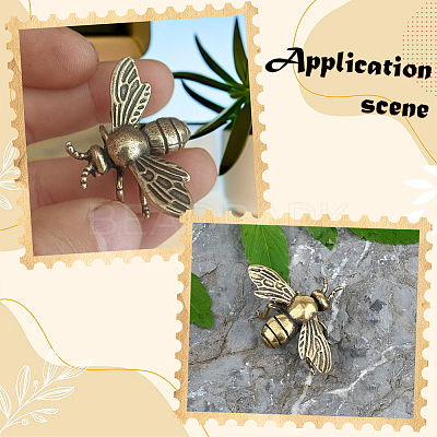 4Pcs Alloy Bees Display Decorations DJEW-SP0001-36-1