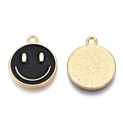 Light Gold Tone Alloy Enamel Pendants ENAM-N056-197F-1