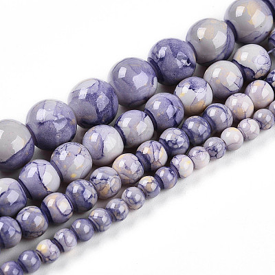 Baking Paint Glass Beads Strands DGLA-N003-10mm-C08-1