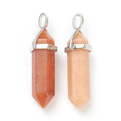 Natural Red Aventurine Pointed Pendants G-M378-01P-A04-1