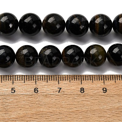 Dyed Natural Blue Tiger Iron Beads Strands G-G286-A03-10mm-1