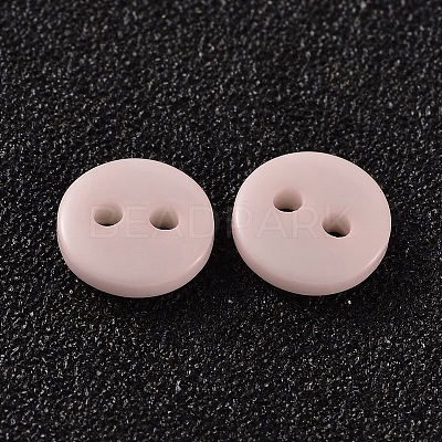 2-Hole Flat Round Resin Sewing Buttons for Costume Design BUTT-E119-20L-16-1