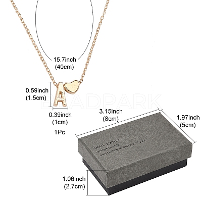 Alloy Letter Heart Pendant Necklaces for Women NJEW-FS0001-09Y-1