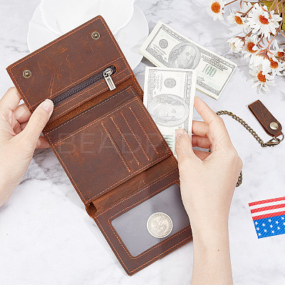 Men's Cowhide Leather Wallets ABAG-WH0040-08B-1