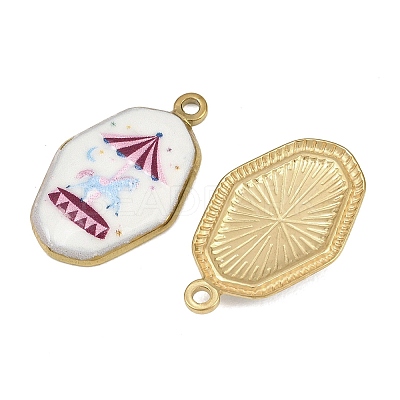 Printed 304 Stainless Steel Enamel Pendants SA-CBA1ED9-21G-03-1