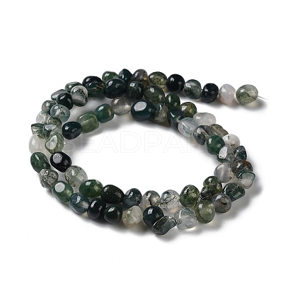 Natural Moss Agate Beads Strands G-D081-A02-1