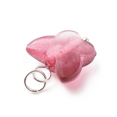 Two Tone Spray Painted Transparent Acrylic Pendants PALLOY-JF01838-01-1