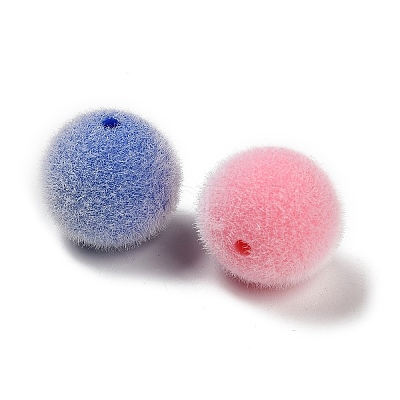 Flocky Opaque Acrylic Beads OACR-I026-01E-1