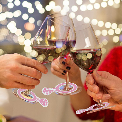 Paper Wine Glass Charms AJEW-WH0080-13F-1