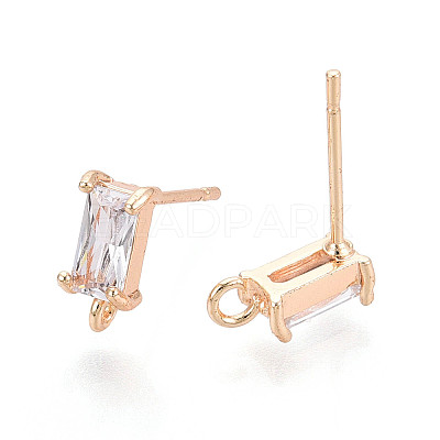 Brass Stud Earring Findings KK-T038-492C-1