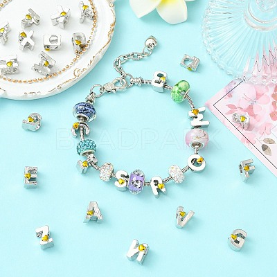 26Pcs 26 Styles Zinc Alloy Enamel European Beads FIND-CJ0004-01-1