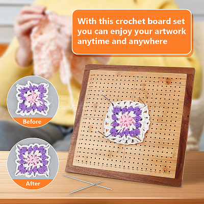 Square Wood Crochet Blocking Board DIY-BC0013-59B-1
