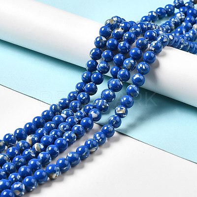 Synthetic Turquoise and Sea Shell Assembled Beads Strands G-D482-01E-03-1